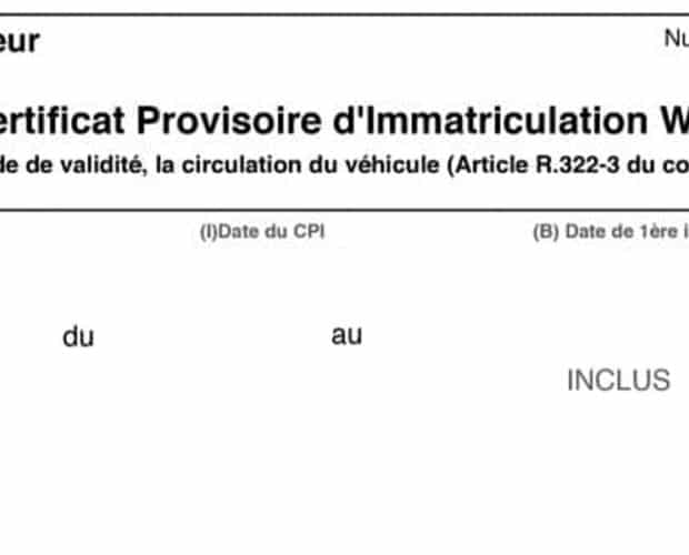 Certificat Provisoire WW